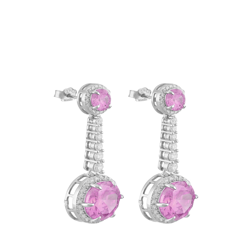 Royal Pink Drop Earrings