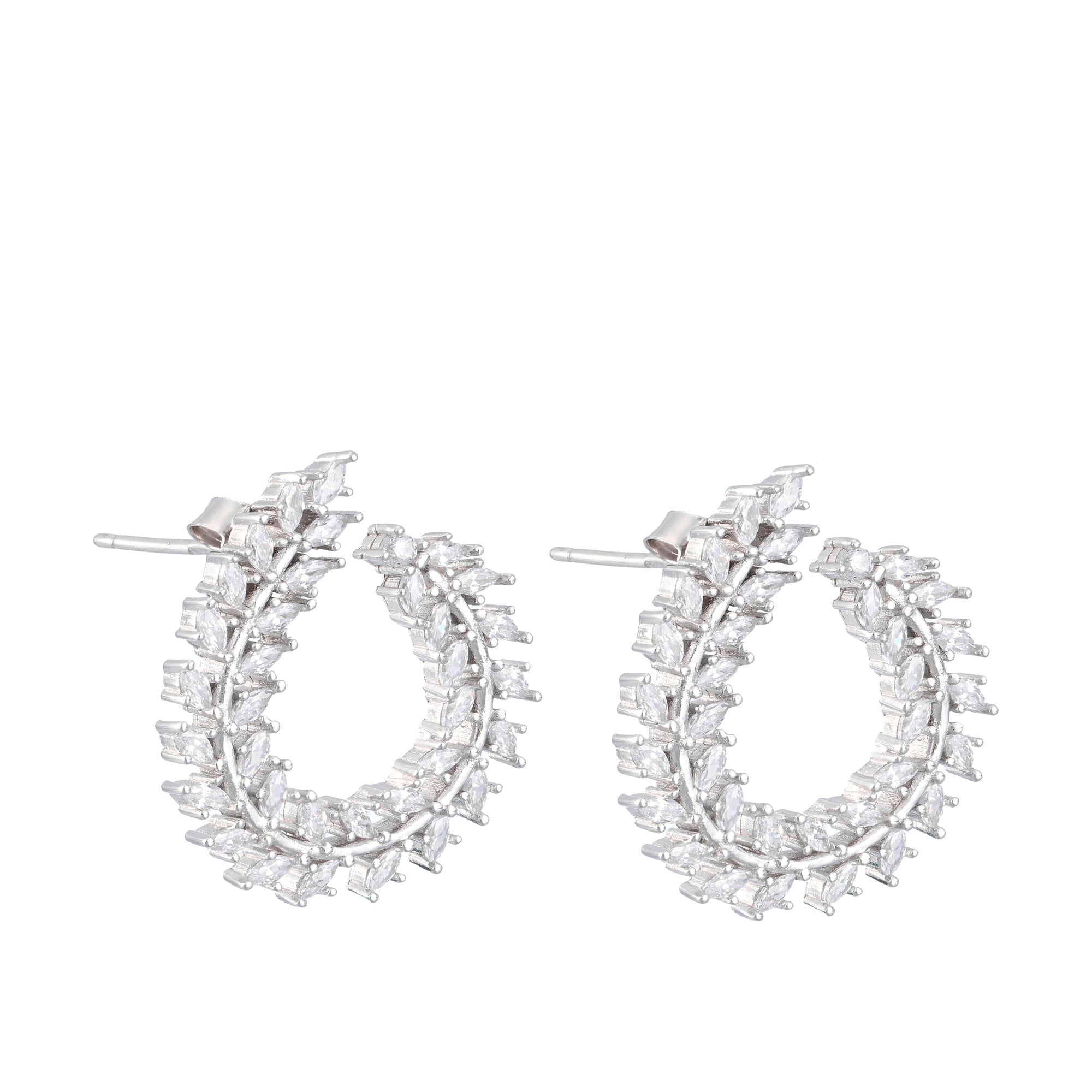 Statement Baguette Hoop Earrings