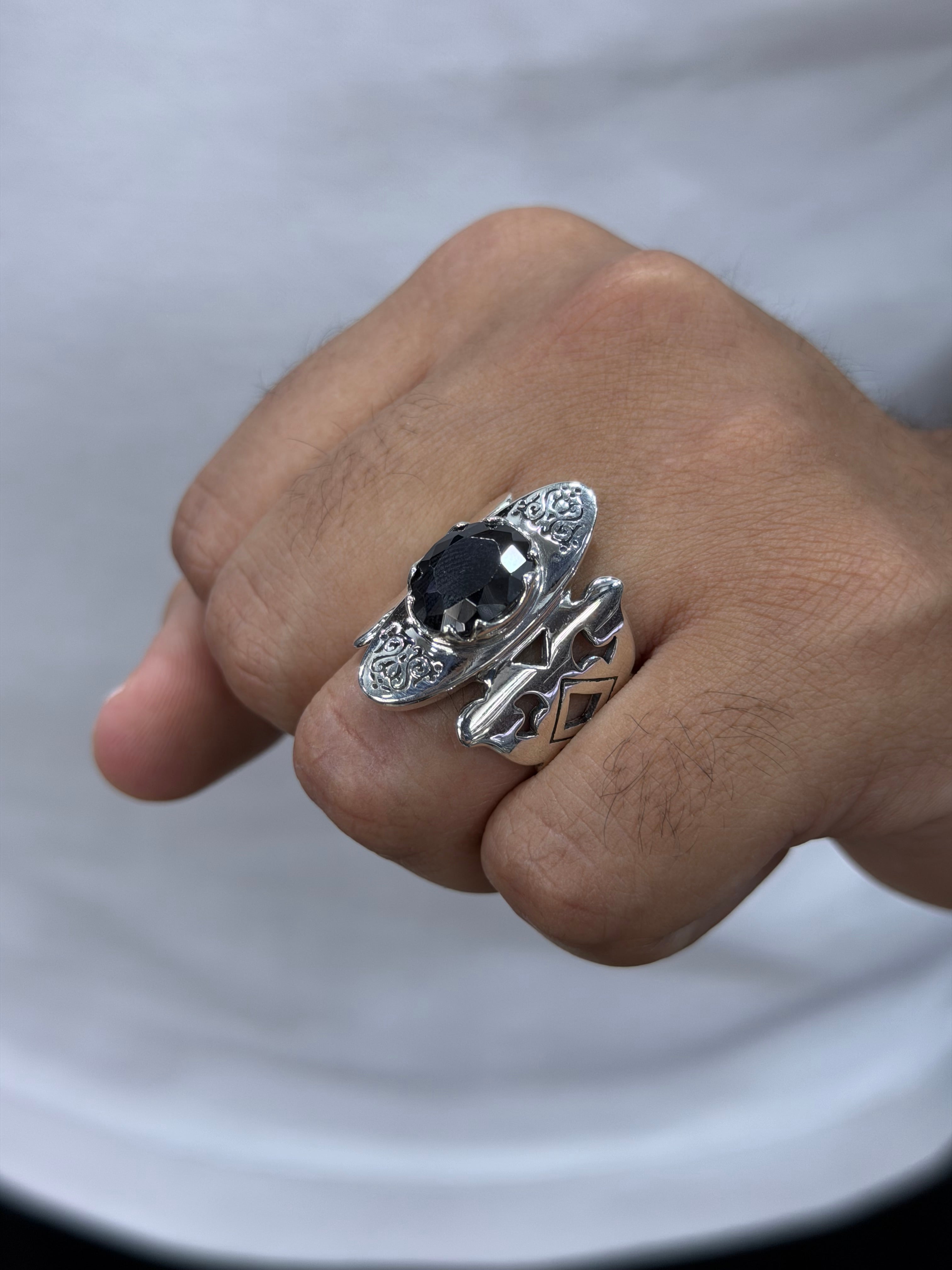Pharaoh Eclipse Ring – 925 Silver