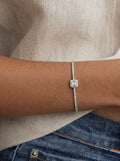 Square Halo Tennis Bracelet