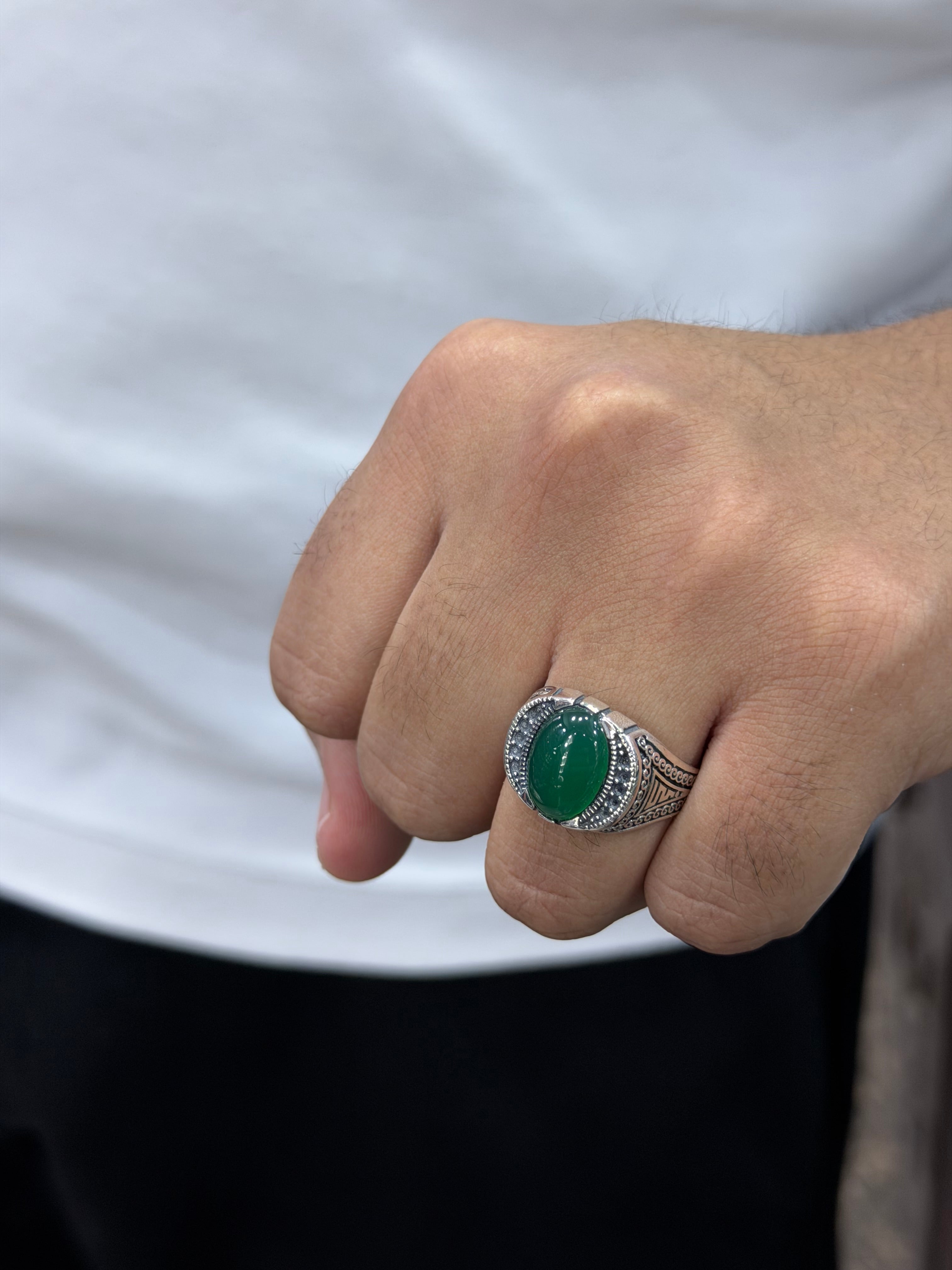 Green Titan Ring - 925 Silver