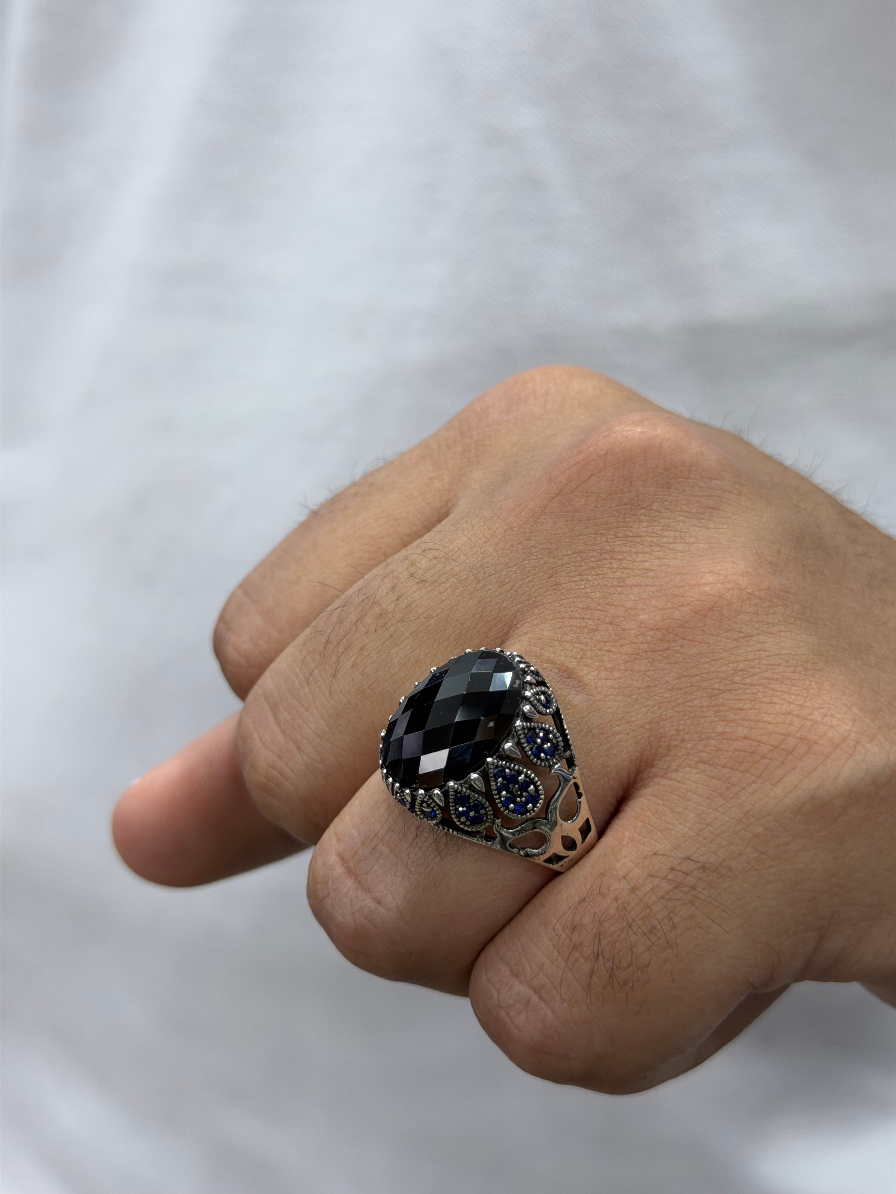 Midnight Sapphire Ring – 925 Silver