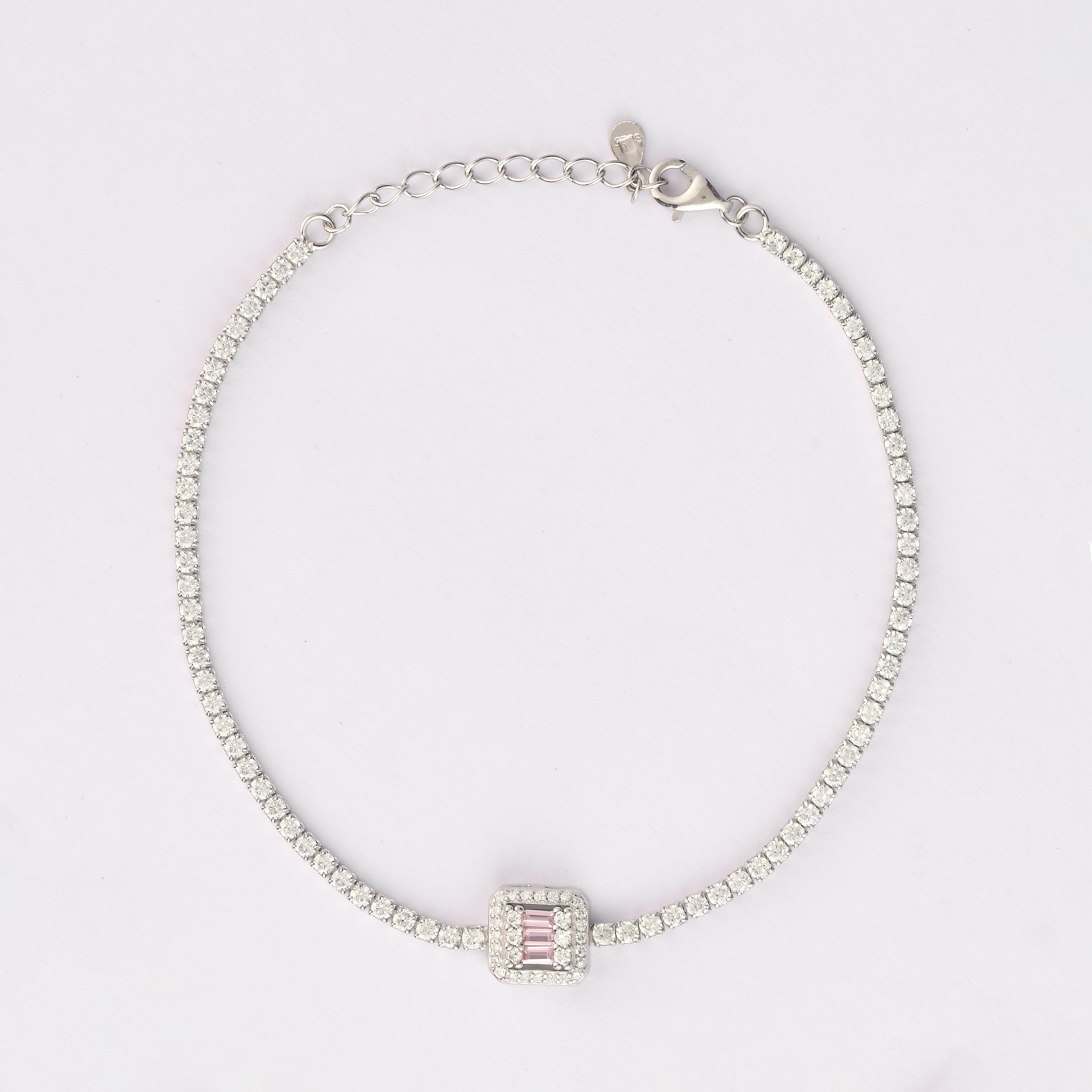 Pink Baguette Square Bracelet