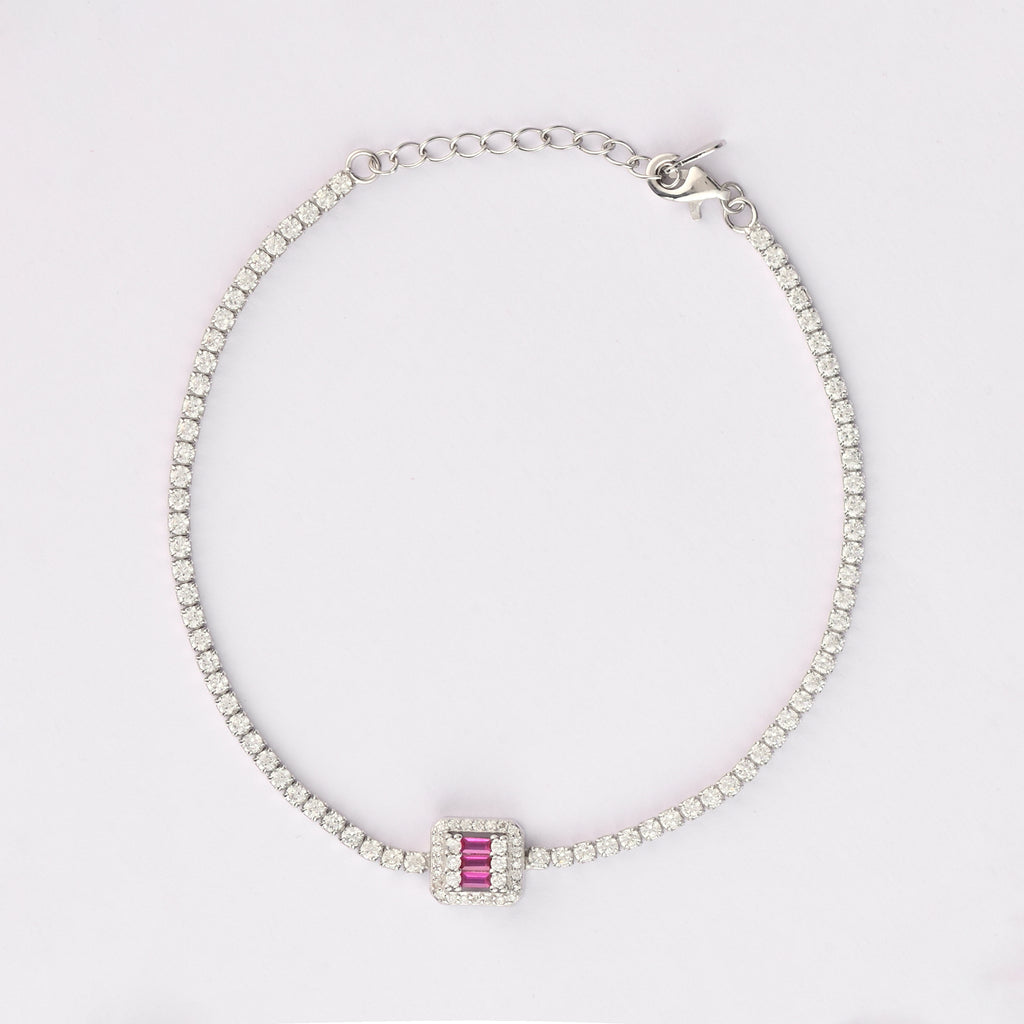 Rose Baguette Square Bracelet