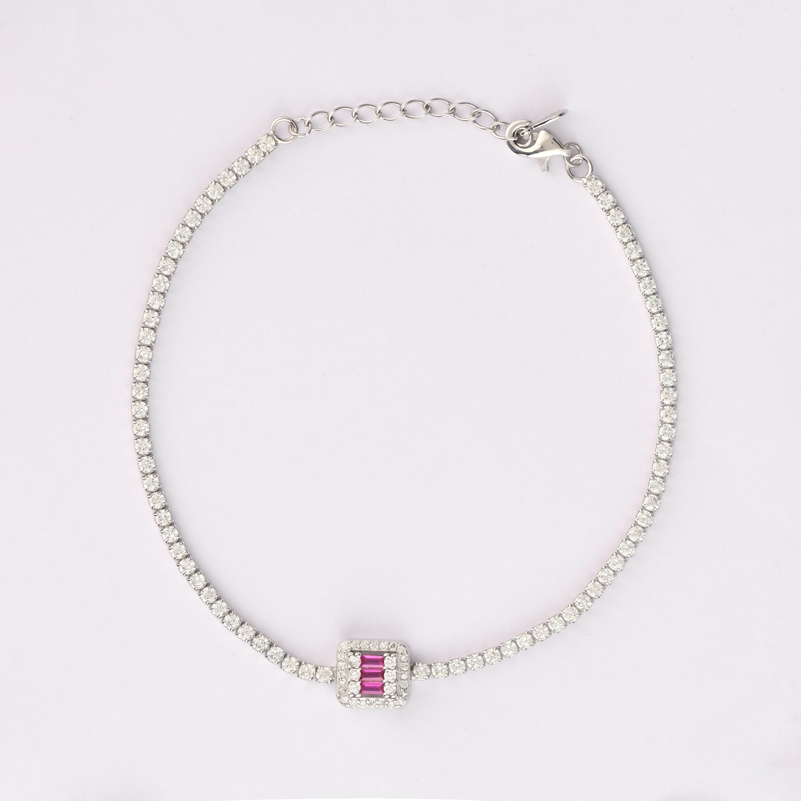 Rose Baguette Square Bracelet