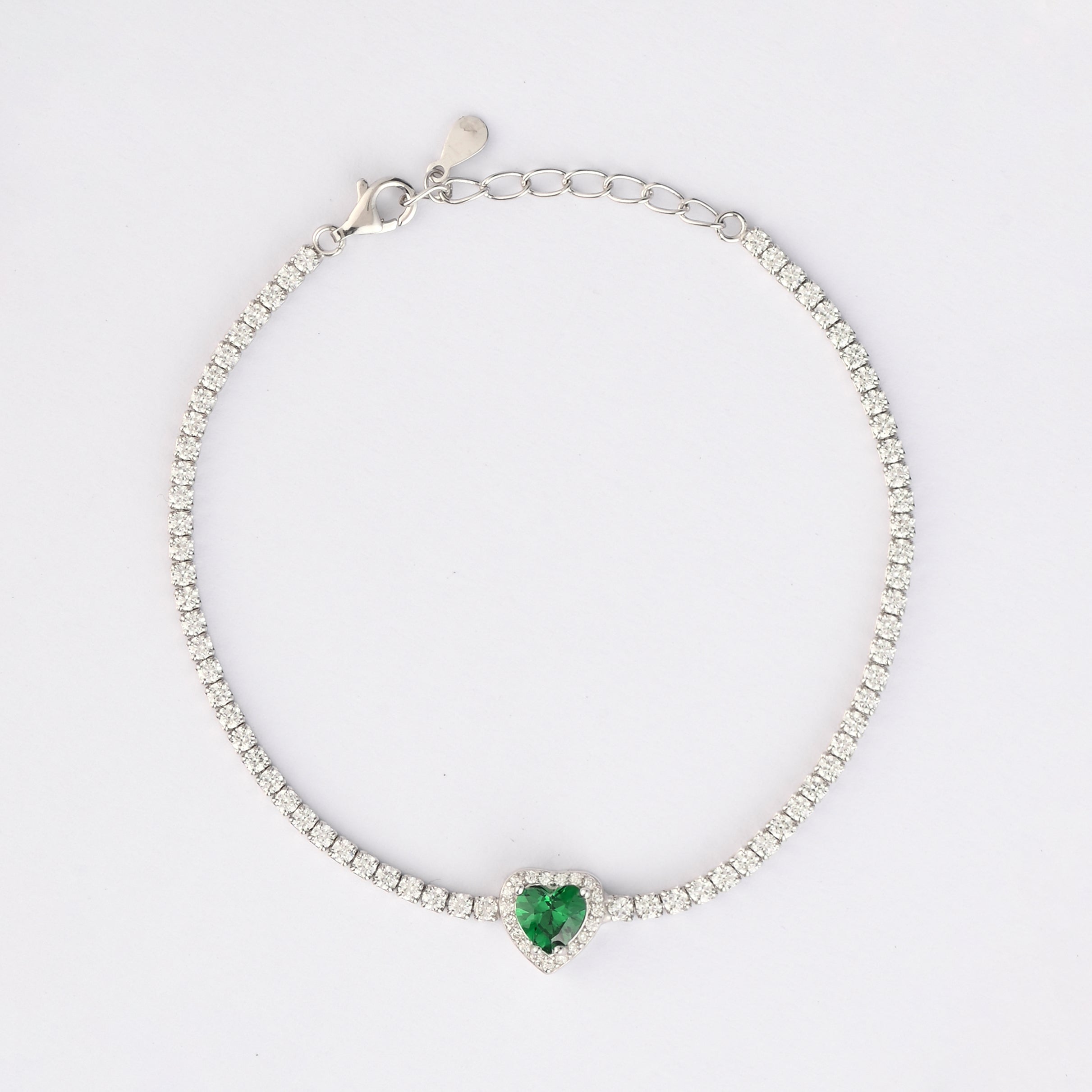 Emerald Heart Tennis Bracelet