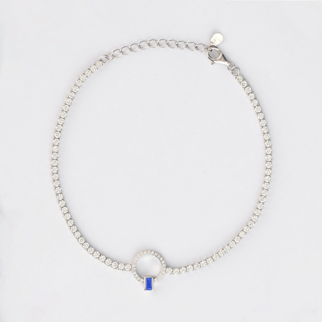 Sapphire Halo Tennis Bracelet