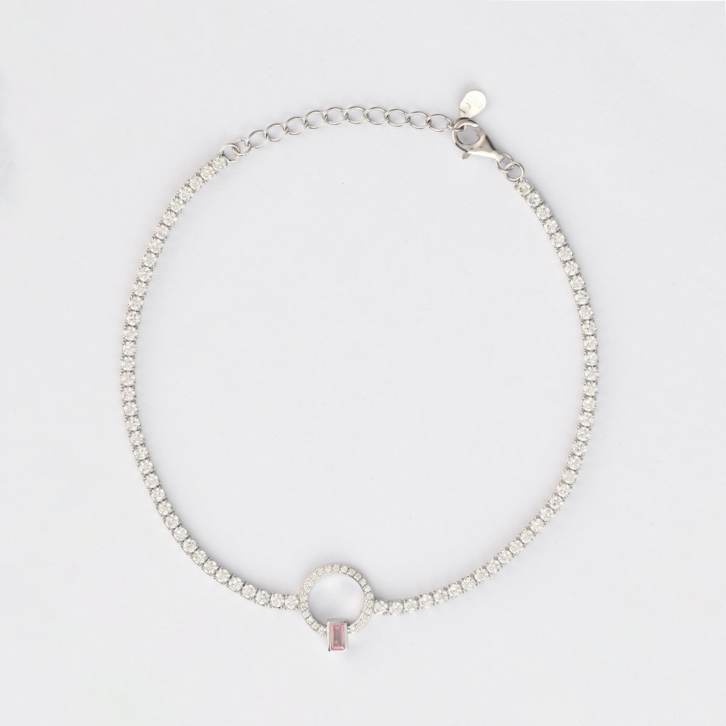 Rose Halo Tennis Bracelet