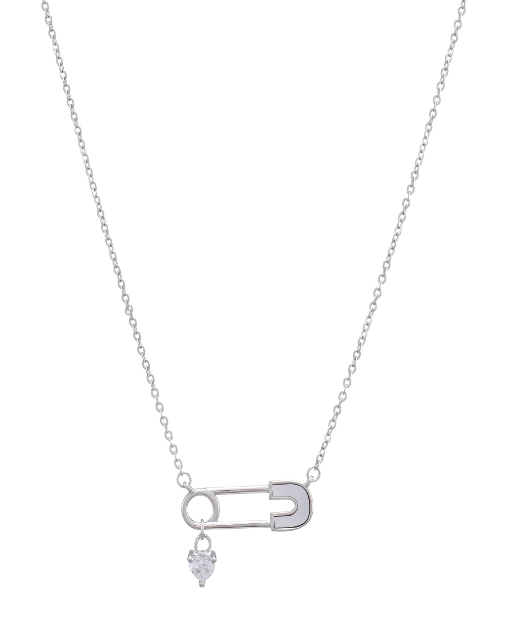 Safety Pin Heart Necklace