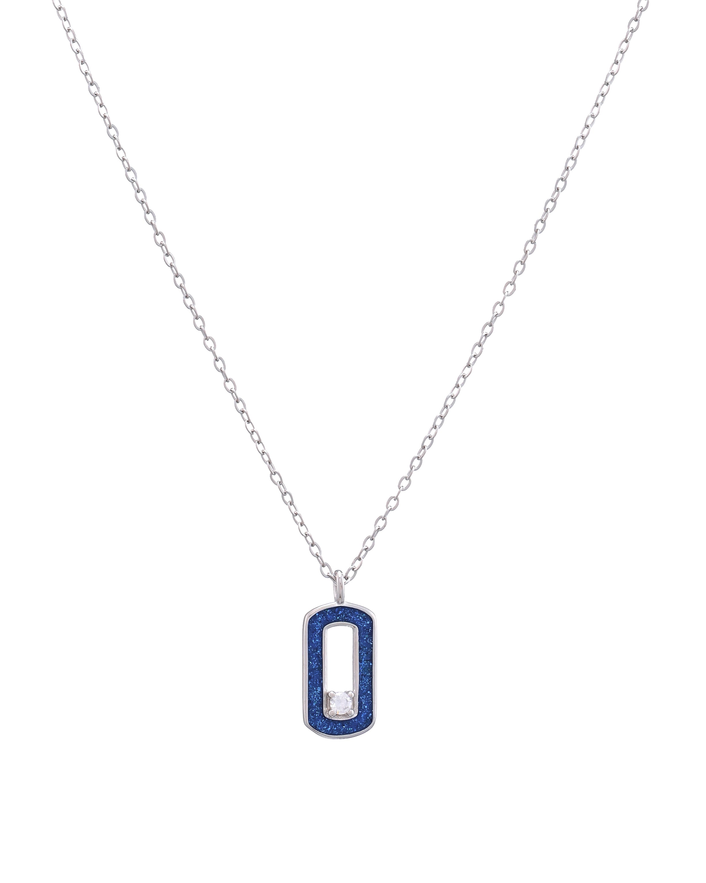 Sapphire Blue Rectangle Necklace