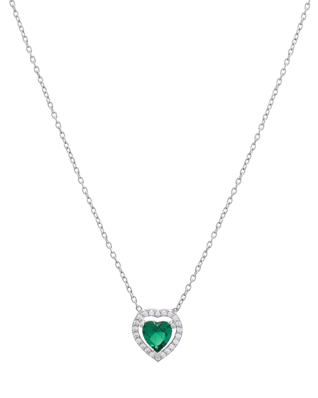 Emerald Heart Pendant Necklace