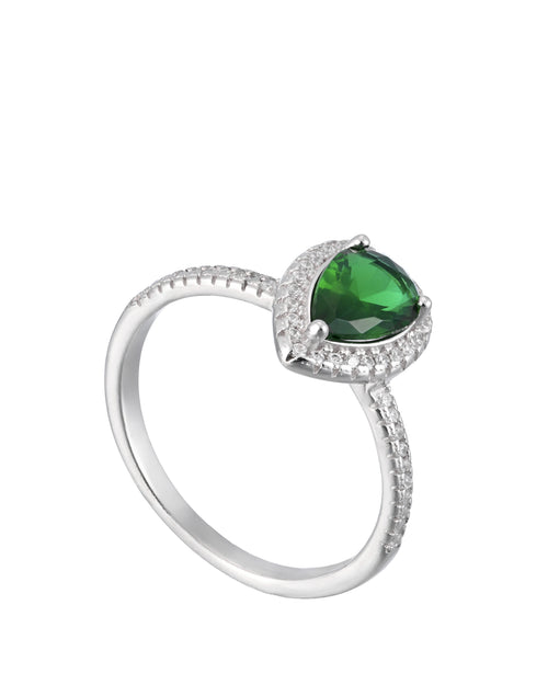 Emerald Drop With Stones Ring