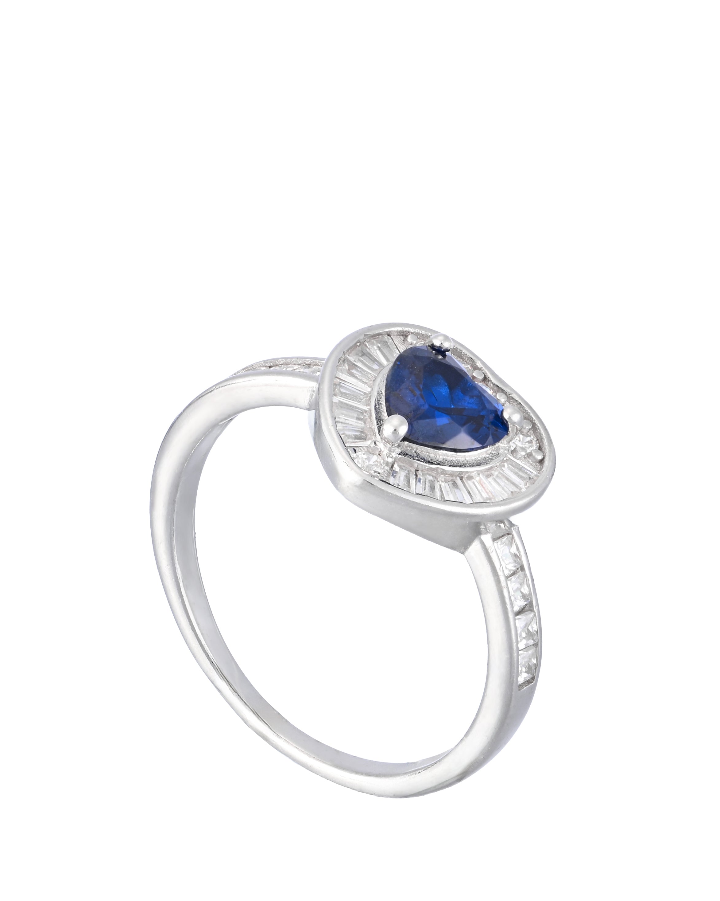 Royal Blue Heart With Frame Ring