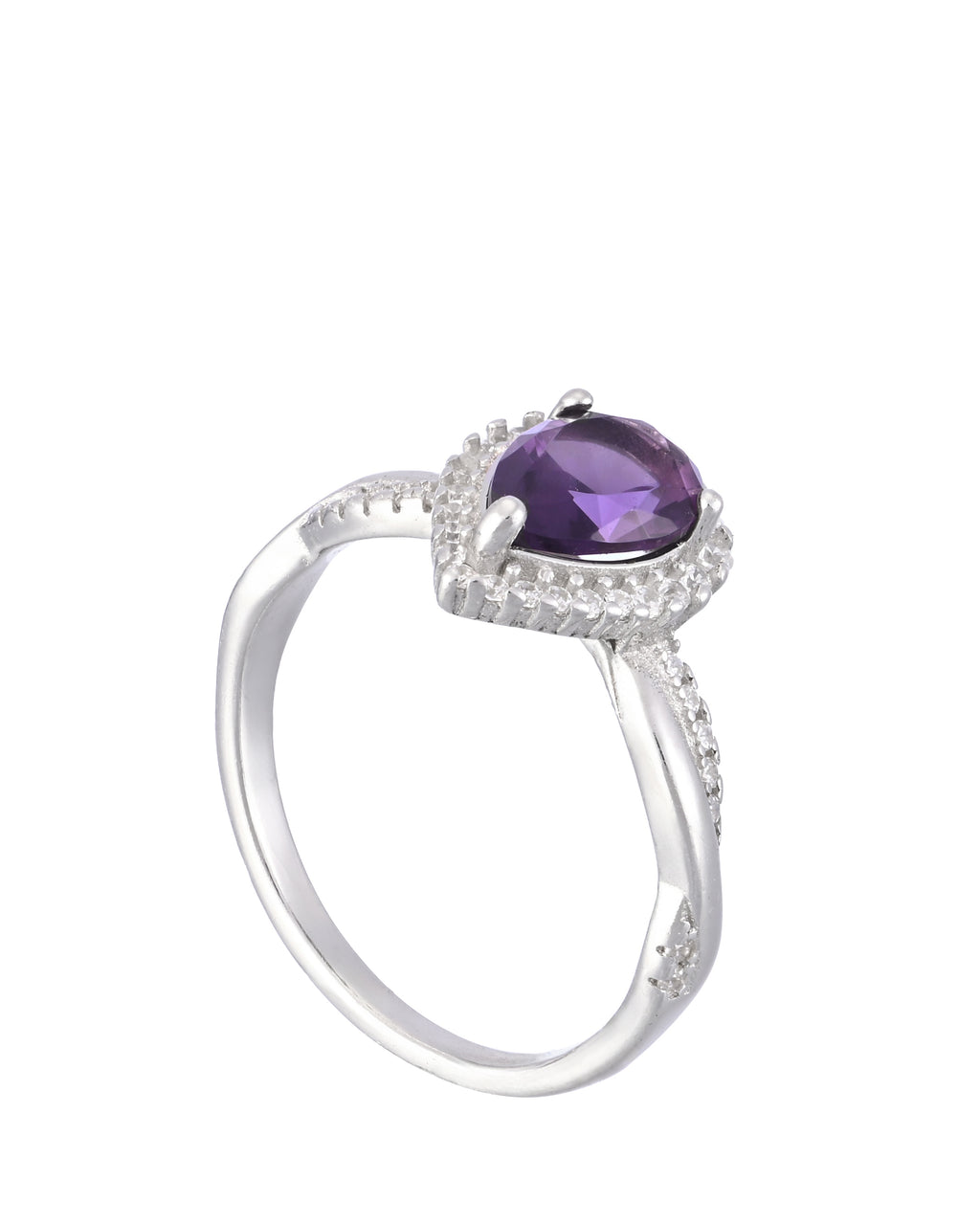 Violet Drop With Stones Ring