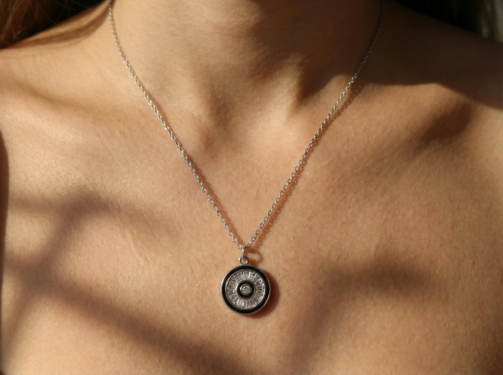 Round Halo Pendant Necklace