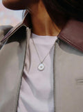Round Halo Pendant Necklace