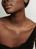 Gold Dainty Bow Necklace