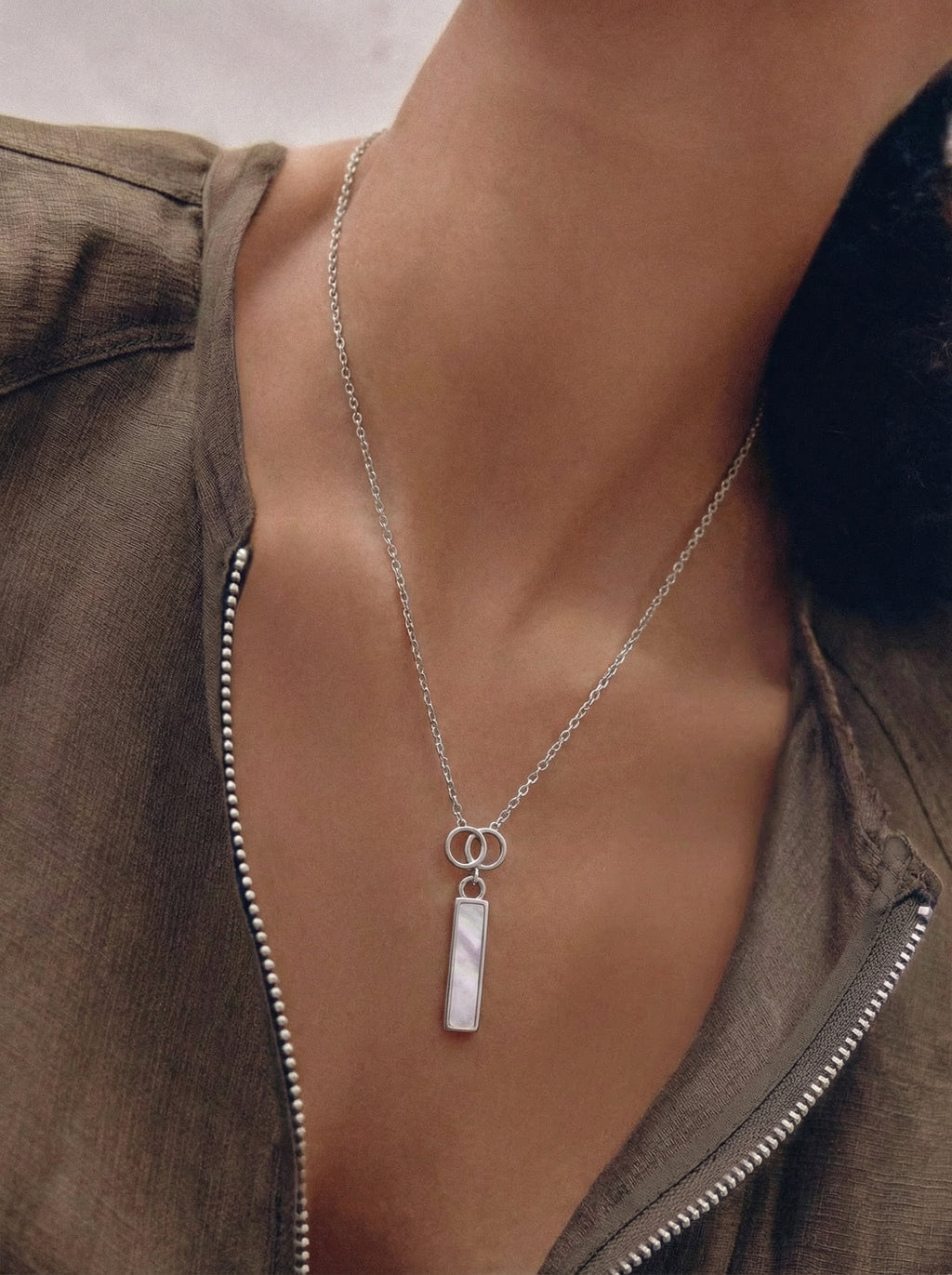 Double Ring Bar Necklace