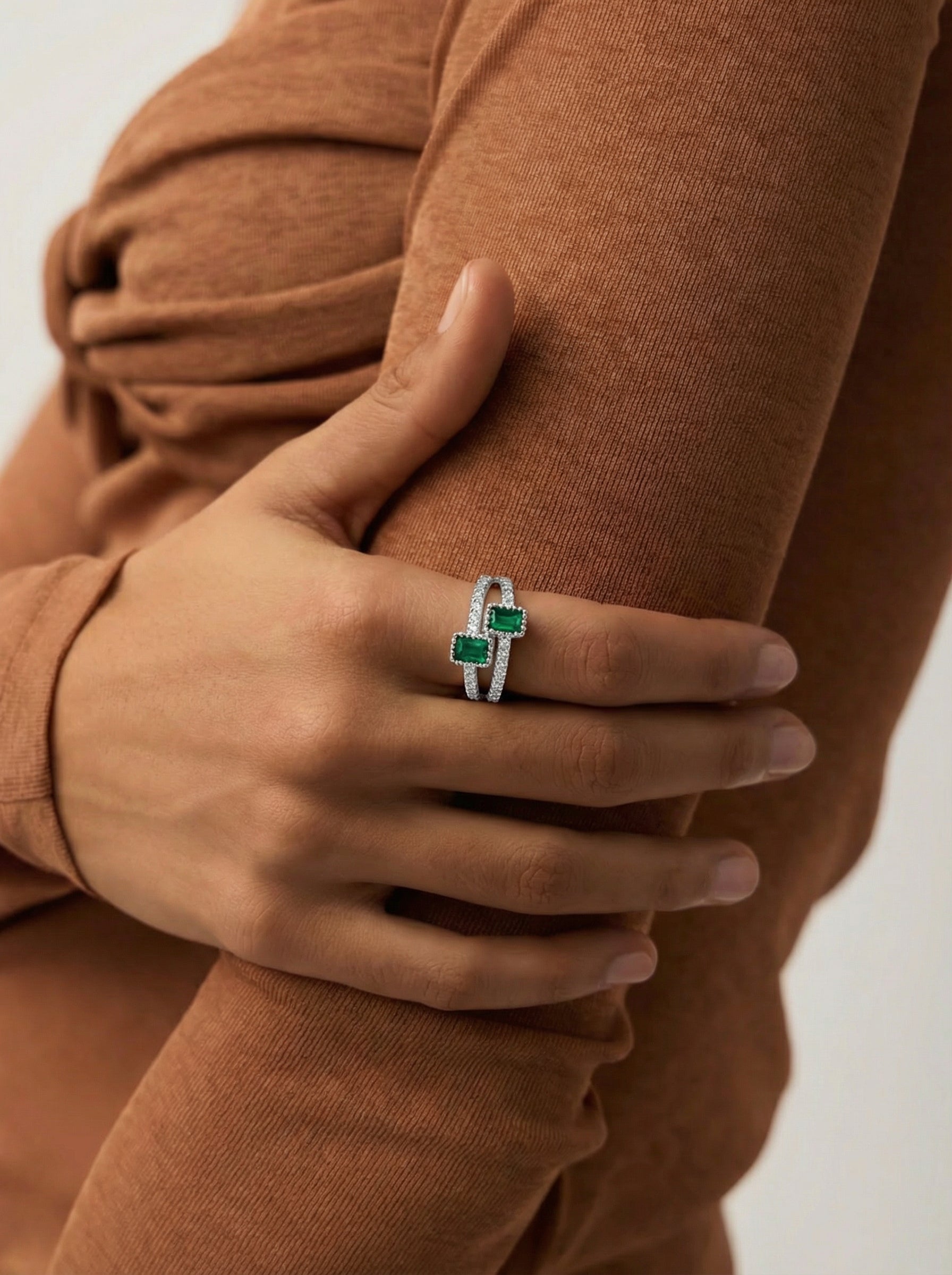 Twin Emerald Ring