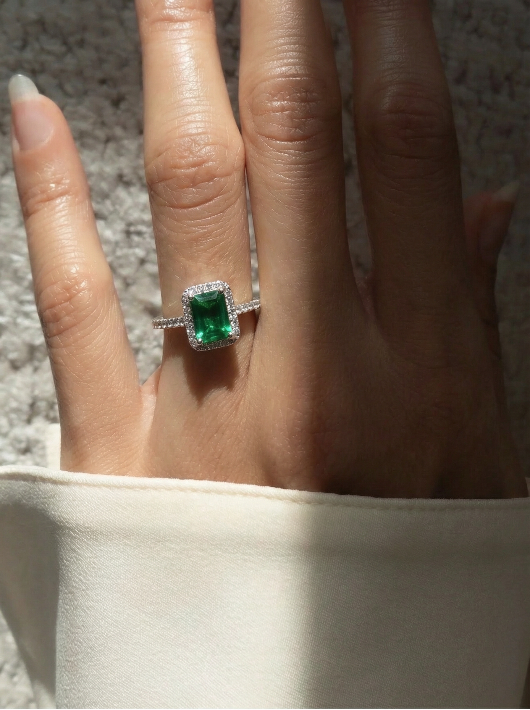 Emerald Square Ring