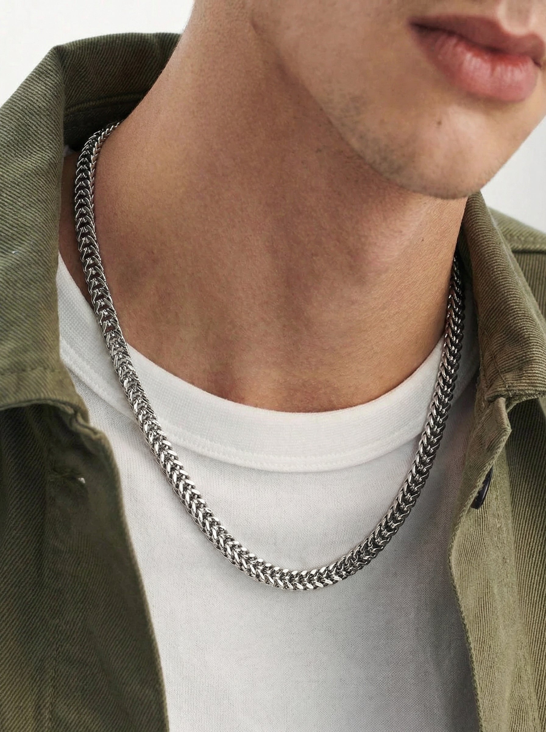 Bold Texture Silver Chain