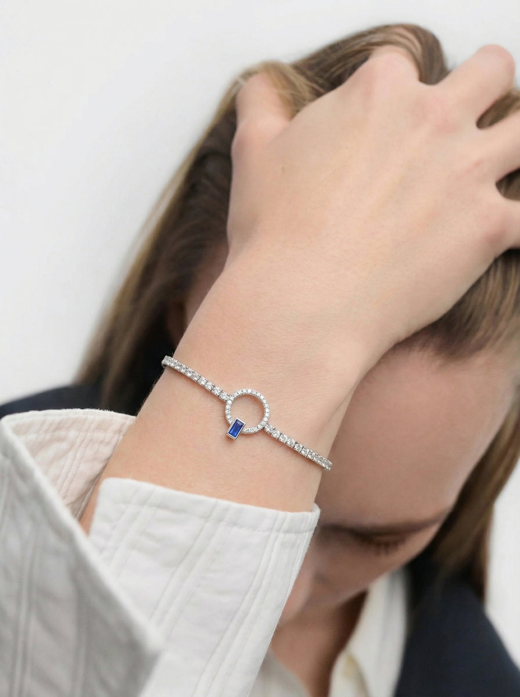 Sapphire Halo Tennis Bracelet