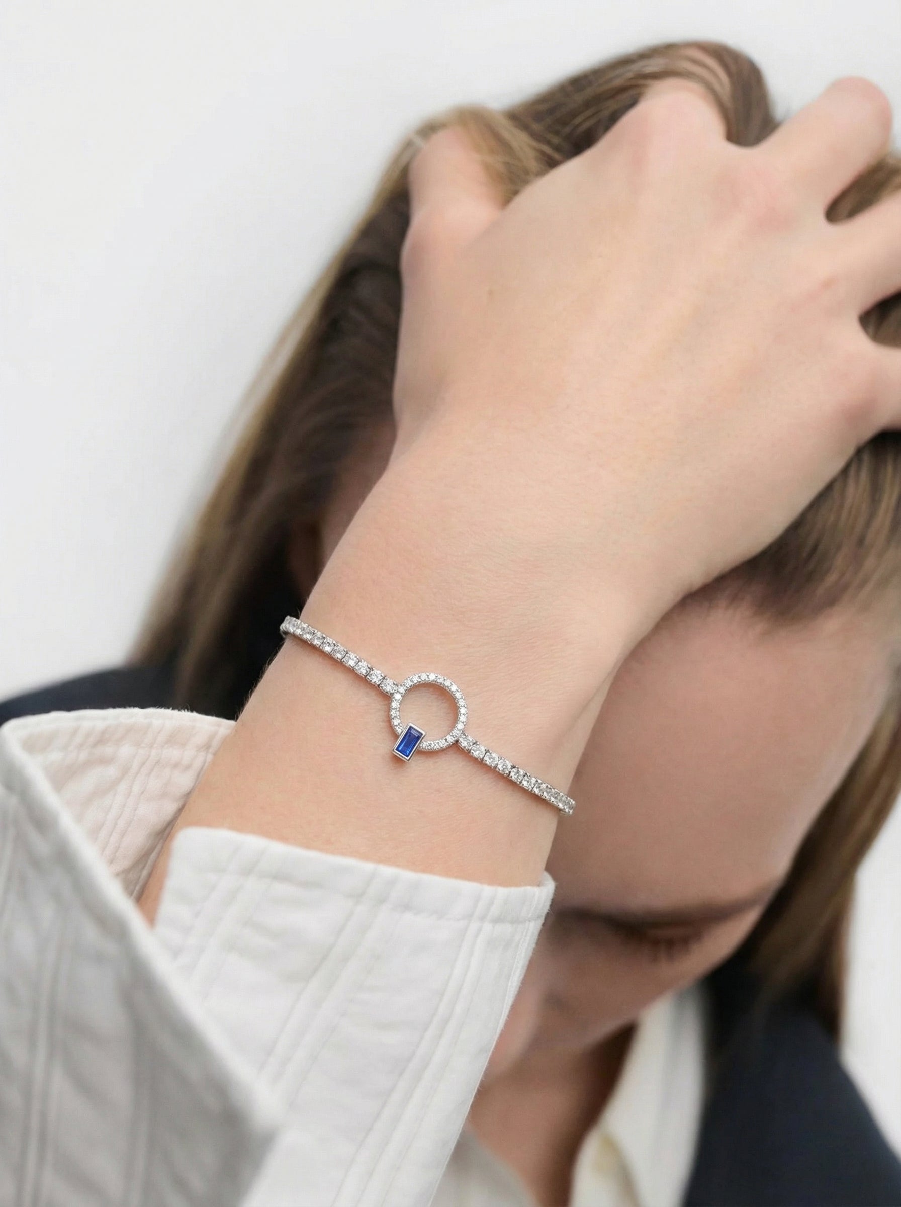 Sapphire Halo Tennis Bracelet