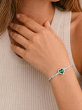 Emerald Heart Tennis Bracelet